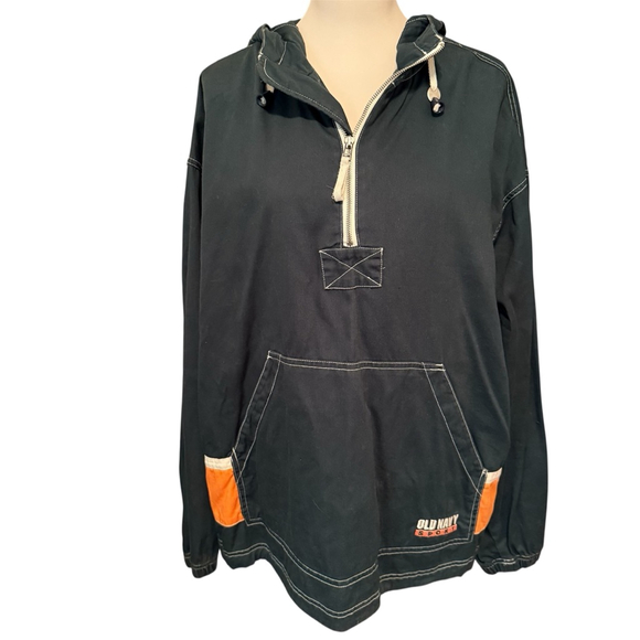 Old Navy Other - Vintage Men's Old Navy Sport Pullover Jacket Size L Army Green Orange 90s Y2K